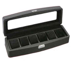 Load image into Gallery viewer, Diplomat 6-Piece Carbon Fiber Watch Box – Red Accent Stitching
