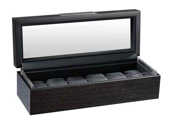 Volta 6-Piece Matte Charcoal Wood Watch Case
