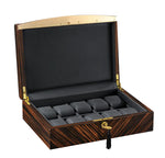 Load image into Gallery viewer, Volta Ebony 10 Wood Watch Case w/ Gold Trim