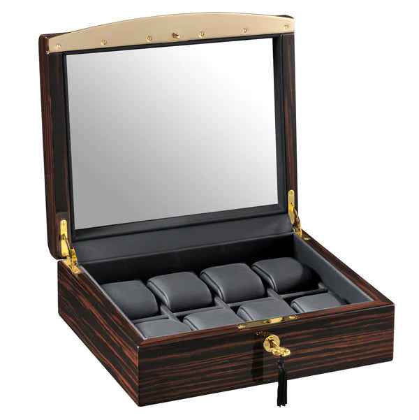 Volta 8-Piece Ebony Wood Watch Case