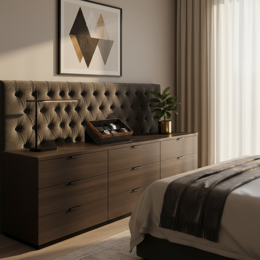 Contemporary Luxury Bedroom with Watch Box