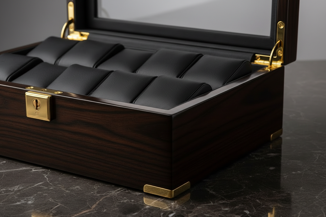 Ebony Wood Watch Box - Detail