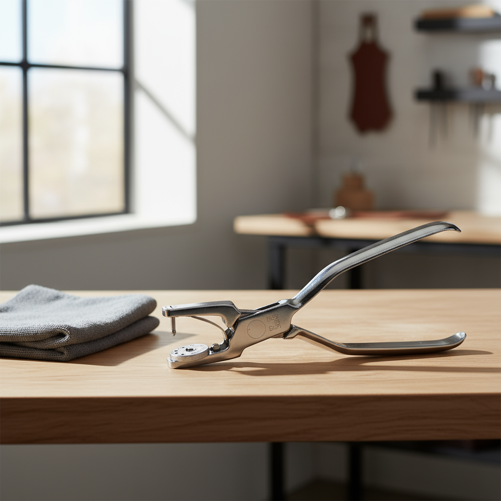 Leather Hole Punching Plier on Workspace
