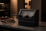 Load image into Gallery viewer, Lifestyle - Diplomat Black Leather Double Watch Winder