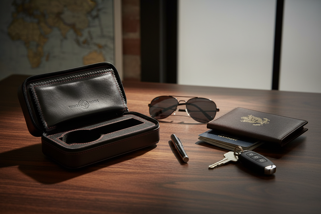 Lifestyle - Diplomat Black Leather Watch Travel Case