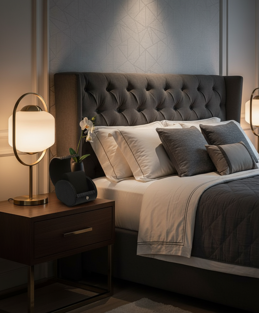 Luxury Bedroom with Watch Travel Case