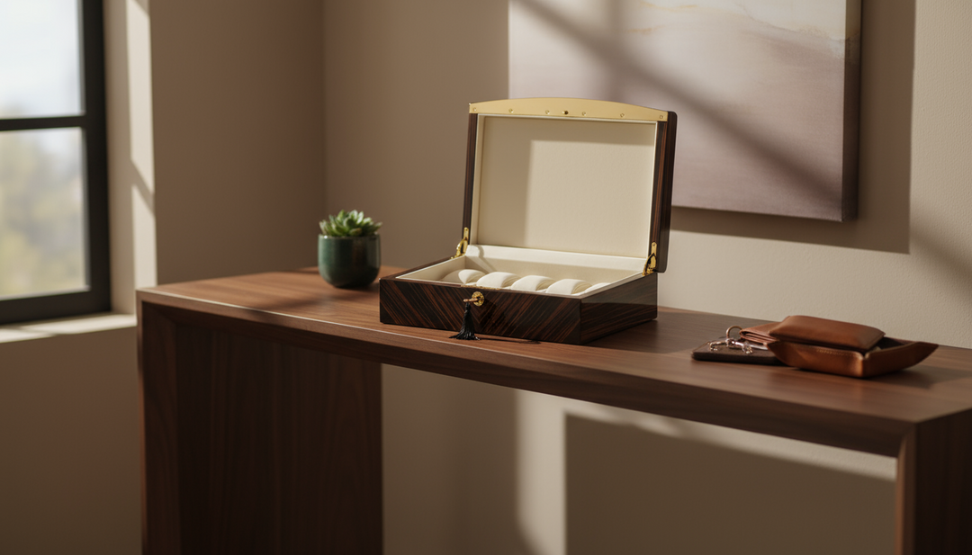 Volta 10-Piece High Gloss Ebony Wood Watch Case