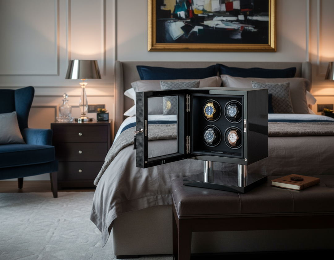 Volta Watch Winder in Luxury Bedroom