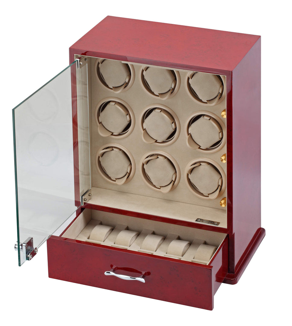 Diplomat Estate Collection Rosewood Nine Watch Winder - Watch Box Co. - 2