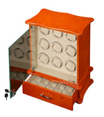 Load image into Gallery viewer, Diplomat Estate Collection Burl Wood Nine Watch Winder - Watch Box Co. - 2
