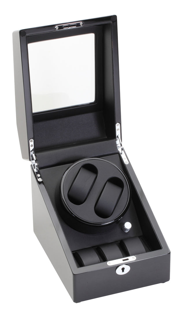 Diplomat Black Edition Double Watch Winder Watch Box Co