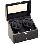 Load image into Gallery viewer, Piano Black Four Watch Winder With Extra Storage
