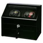 Load image into Gallery viewer, Piano Black Four Watch Winder With Extra Storage
