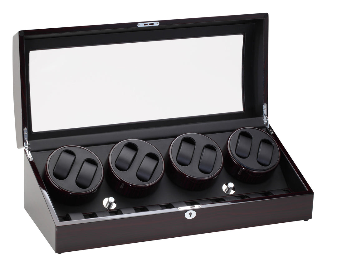 Buy Diplomat Ebony Wood Eight Watch Winder with Black Interior and Additional Storage for 9 Watches and Smart Internal Bi Directional Timer Control Watch Box Co