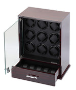 Load image into Gallery viewer, Diplomat Estate Collection Ebony Wood Nine Watch Winder - Watch Box Co. - 2
