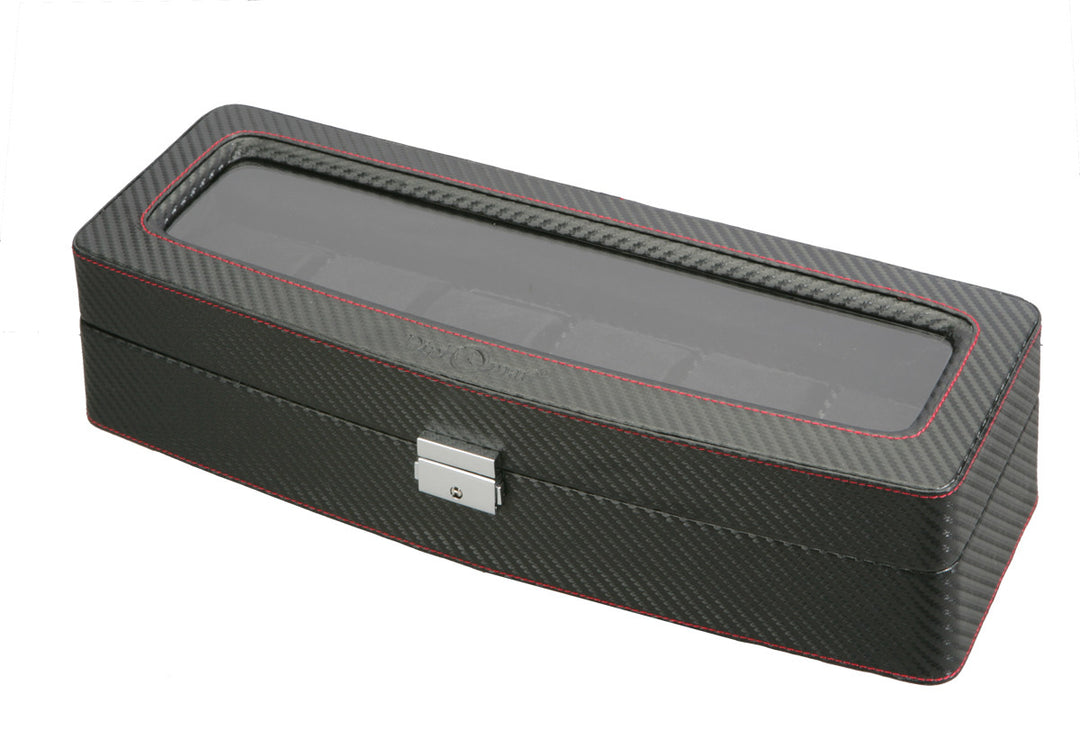 (6) Diplomat Carbon Fiber Watch Box with Clear Top - Watch Box Co. - 2
