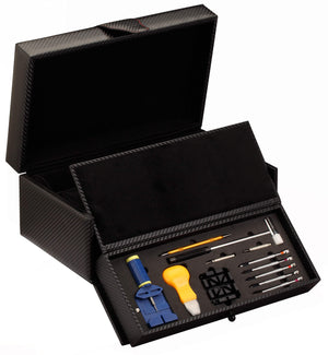 Diplomat 10 Carbon Fiber Watch Box With Watch Tool Kit - Watch Box Co. - 1