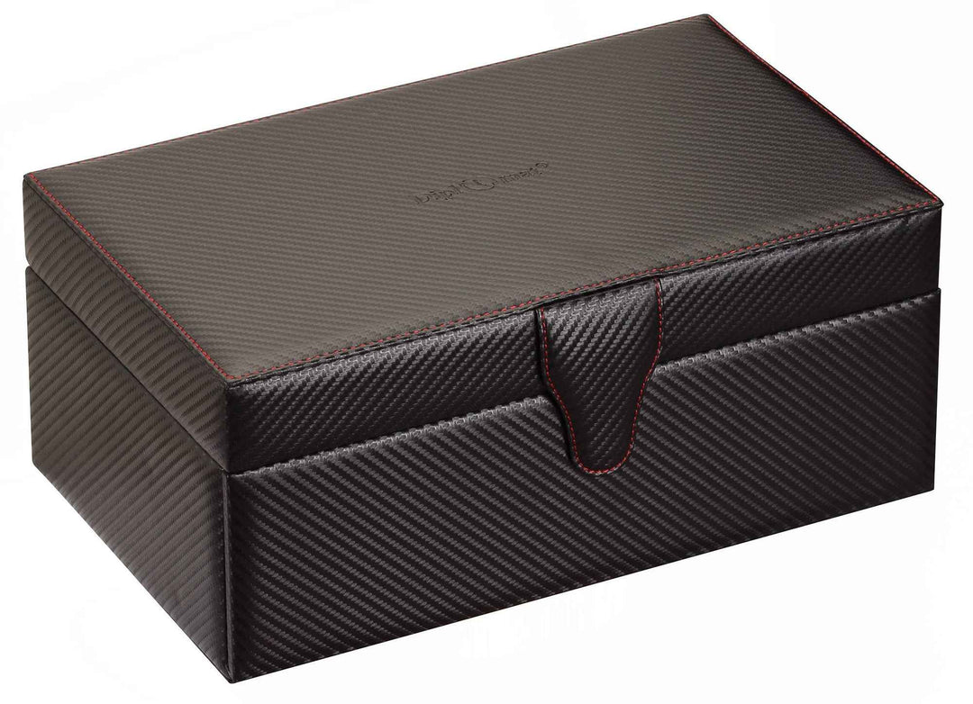 Diplomat 10-Piece Carbon Fiber Watch Case with Tool Kit Drawer