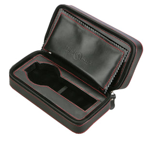 Diplomat Black Leather Double Watch Travel Case - Watch Box Co. - 1