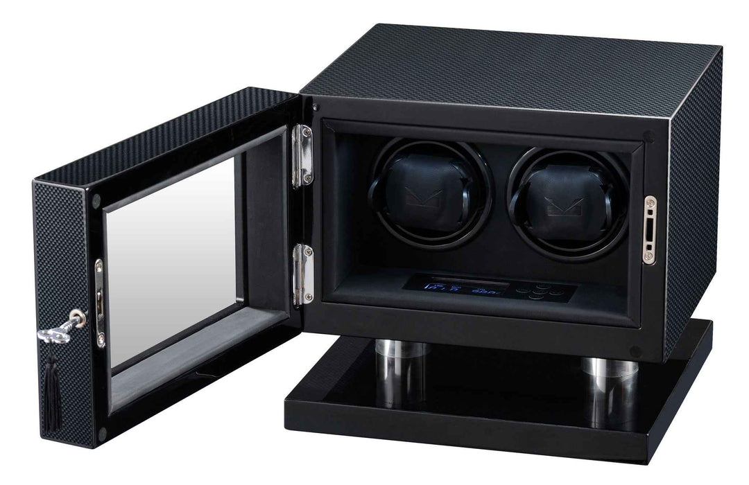 Volta Carbon Fiber Watch Winder for Automatic Watches - Double Model