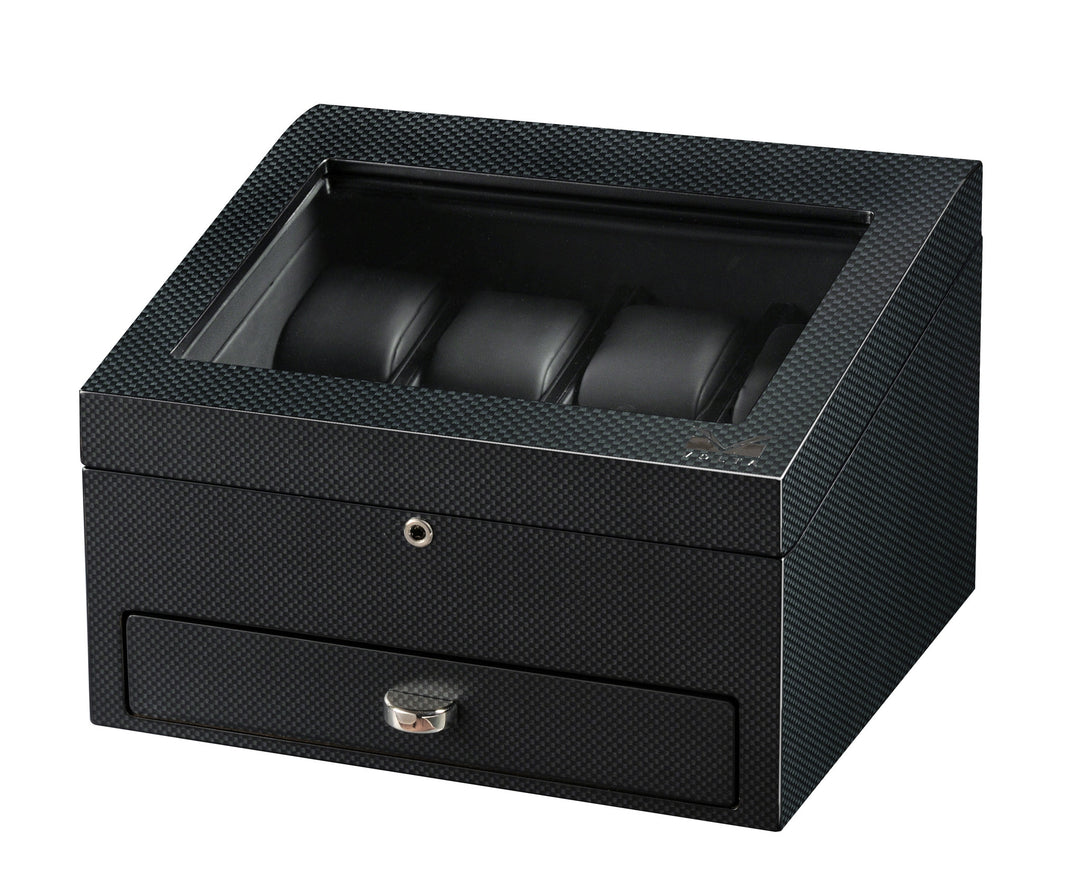 Volta 8 Carbon Fiber Watch Box With Extra Storage Compartment - Watch Box Co. - 2