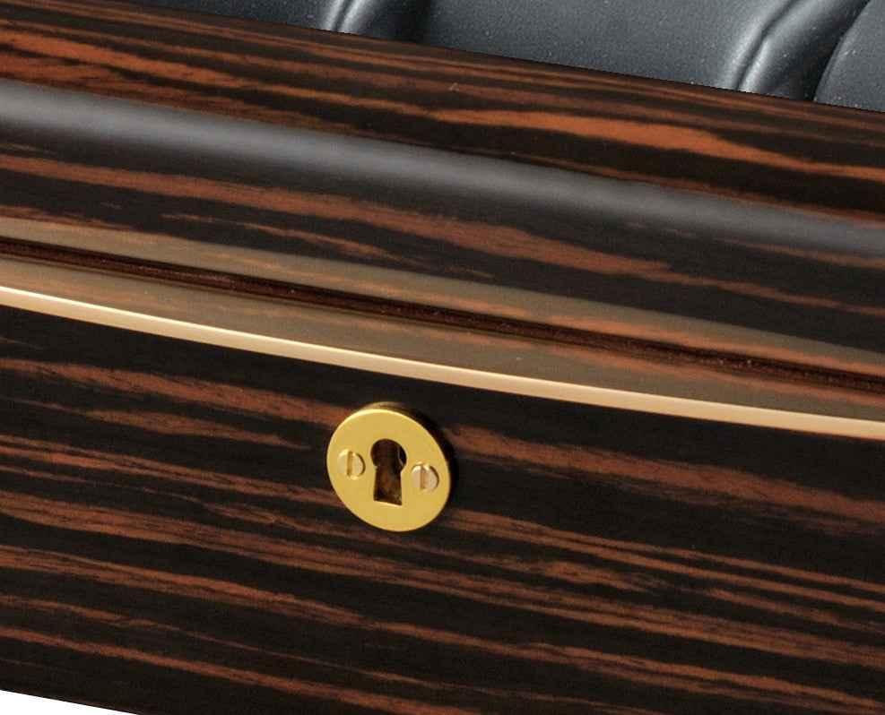 アクセサリーケース ブラック ウォールナット John w. Pollock Ebony Wood Watch Case - Volta 8-Piece Luxury Organizer for