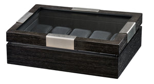 Volta 10 Matte Charcoal Wood Watch Case - Watch Box Co. - 2