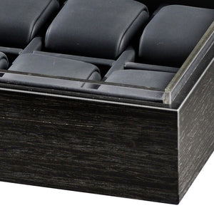 Volta 10 Matte Charcoal Wood Watch Case - Watch Box Co. - 3