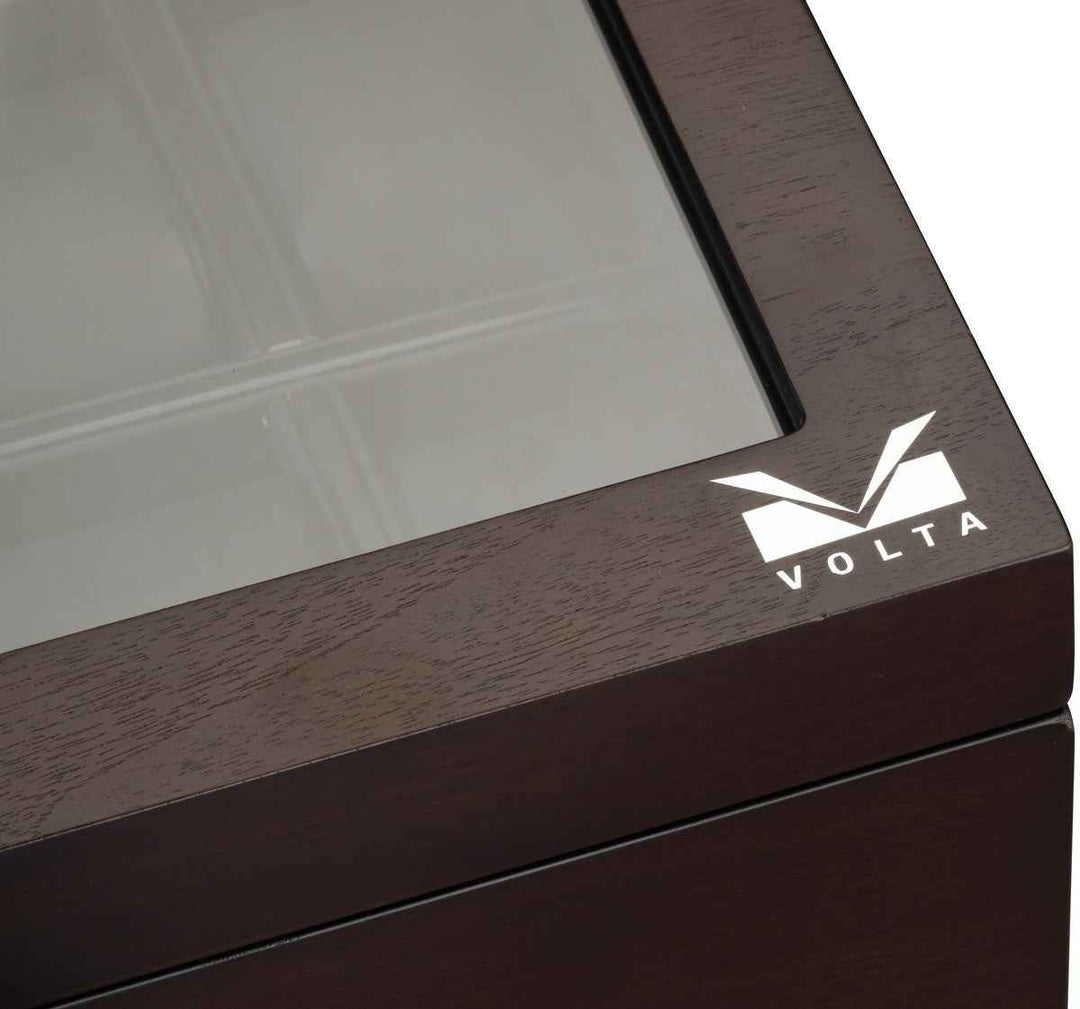 Volta 15 Compartment Wood Watch Box with Extra Storage for Organized Timepieces