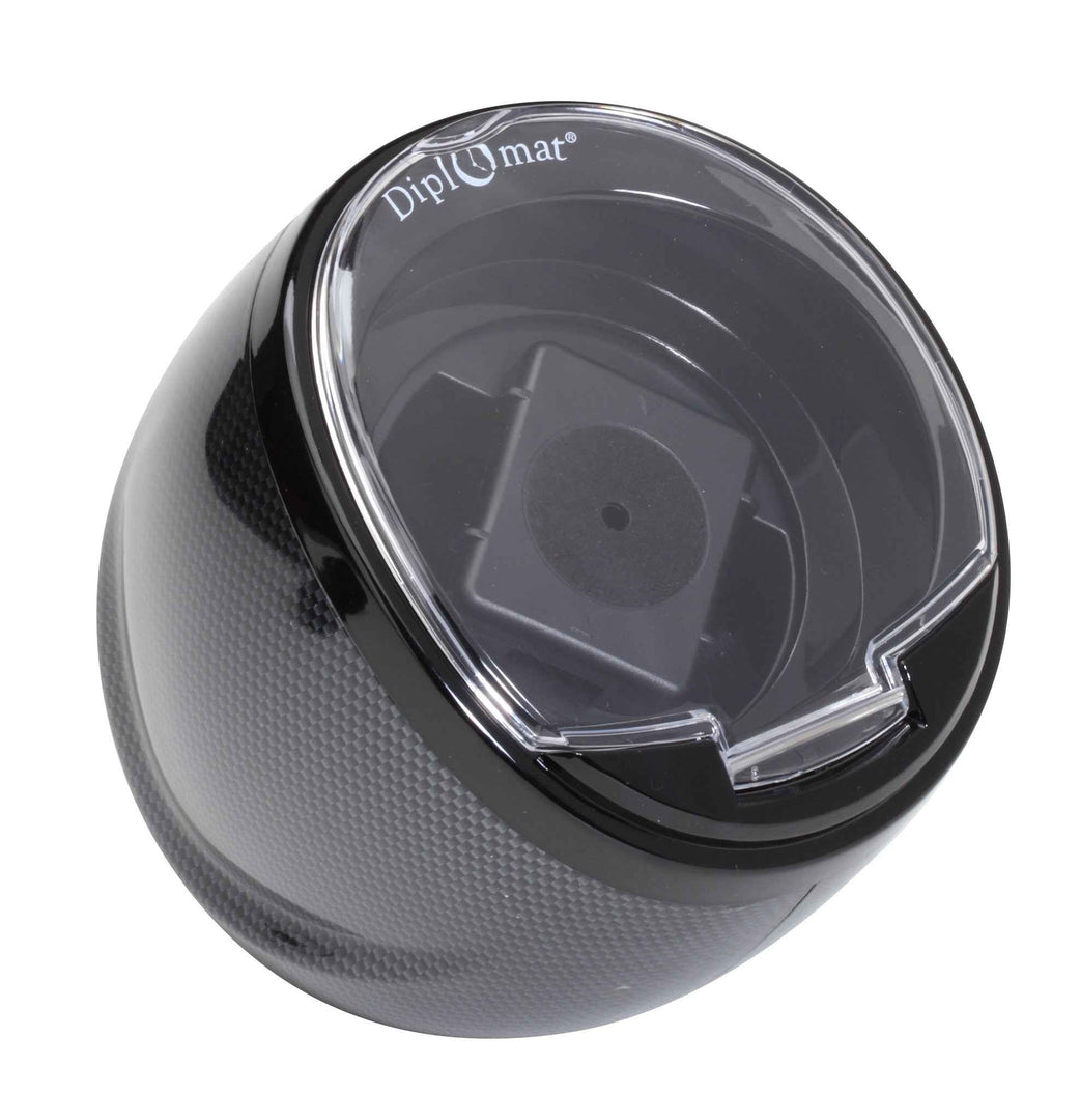 Diplomat Carbon Fiber Watch Winder - Single Watch Holder