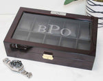 Load image into Gallery viewer, Diplomat 10-Piece Ebony Wood Watch Box

