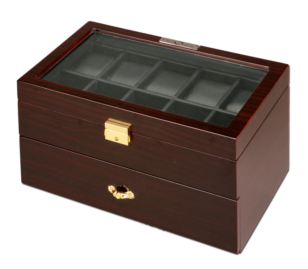 (20) Diplomat Dark Ebony wood Watch Box - Watch Box Co. - 2