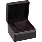 Load image into Gallery viewer, Diplomat Single Leather Watch Box – Black Onyx with Steel Gray Trim
