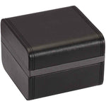 Load image into Gallery viewer, Diplomat Single Leather Watch Box – Black Onyx with Steel Gray Trim
