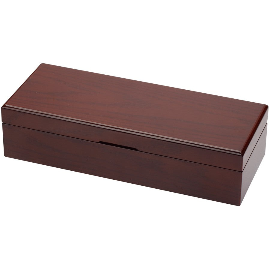 (6) Genuine Mahogany Wood Watch Box with Beige Interior