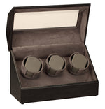 Load image into Gallery viewer, Diplomat Black Leather 3 Watch Winder - Watch Box Co. - 1

