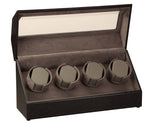 Load image into Gallery viewer, Diplomat Black Leather Four Watch Winder - Watch Box Co. - 1