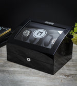 Load image into Gallery viewer, Diplomat Black Edition Four Watch Winder with LED&#39;s
