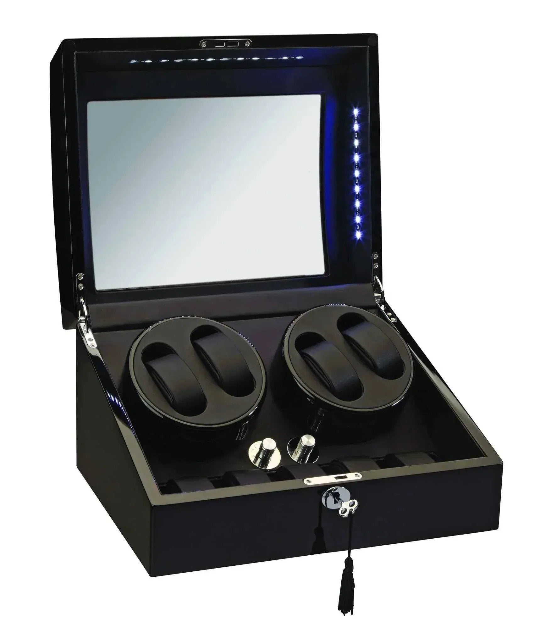 Diplomat Black Edition 4-Watch Winder with LED | Rolex, Breitling ...