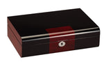 Load image into Gallery viewer, Diplomat 10 Piano Black Wood Watch Case With Cherry Wood Accent Trim - Watch Box Co. - 2