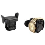 Load image into Gallery viewer, Diplomat Black Carbon Fiber Pattern Four Watch Winder &amp; 16 Watch Additional Storage