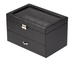 Load image into Gallery viewer, 20 Piece Carbon Fiber Watch Box With Red Stitch Trim - Watch Box Co. - 2
