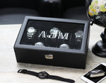 Load image into Gallery viewer, (10) Carbon Fiber Pattern Leather Watch Box with Glass Top