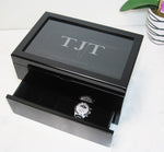 Load image into Gallery viewer, (17) Piano Black Wood Watch Box with Glass Top - Watch Box Co. - 2