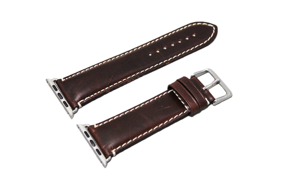 Mitri Genuine Leather Brown Watch Strap With Contrast Stitching For Apple Watch - Watch Box Co. - 3