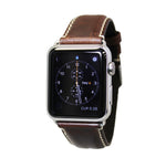 Load image into Gallery viewer, Mitri Genuine Leather Brown Watch Strap With Contrast Stitching For Apple Watch - Watch Box Co. - 1
