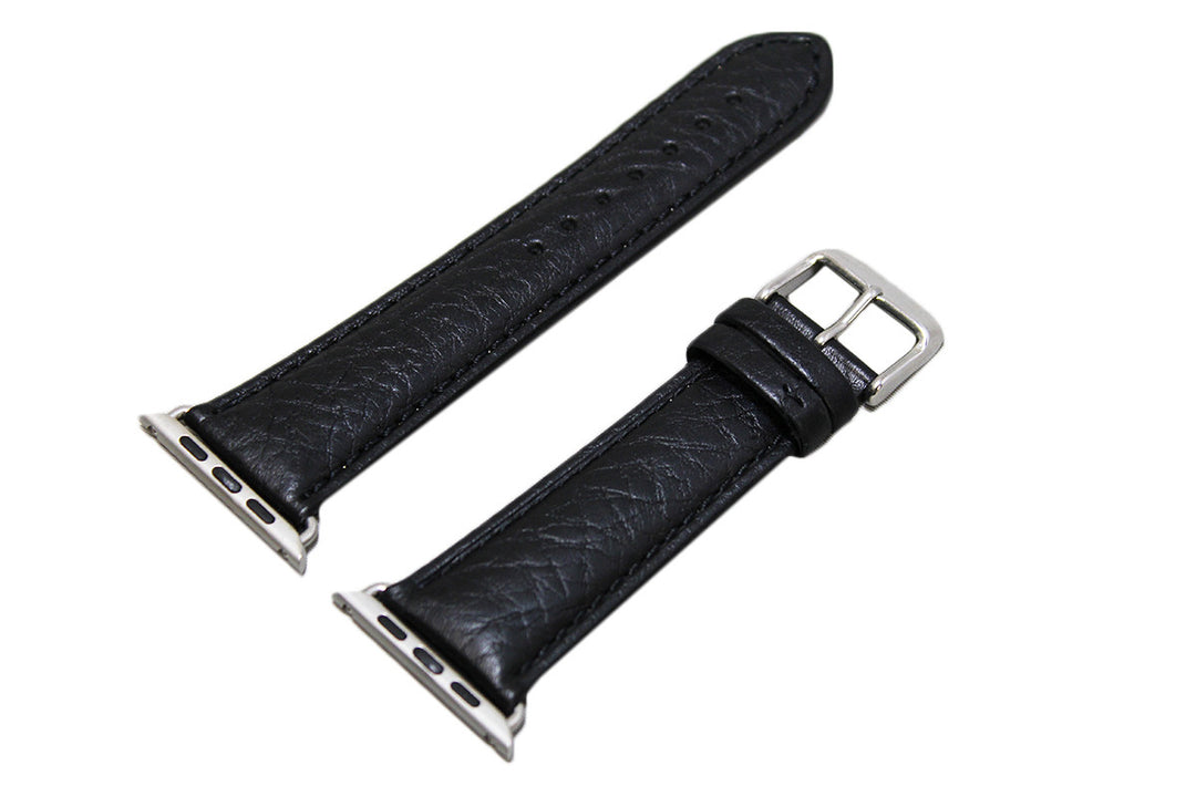 Mitri Genuine Grain Leather Black Watch Strap For Apple Watch - Watch Box Co. - 3