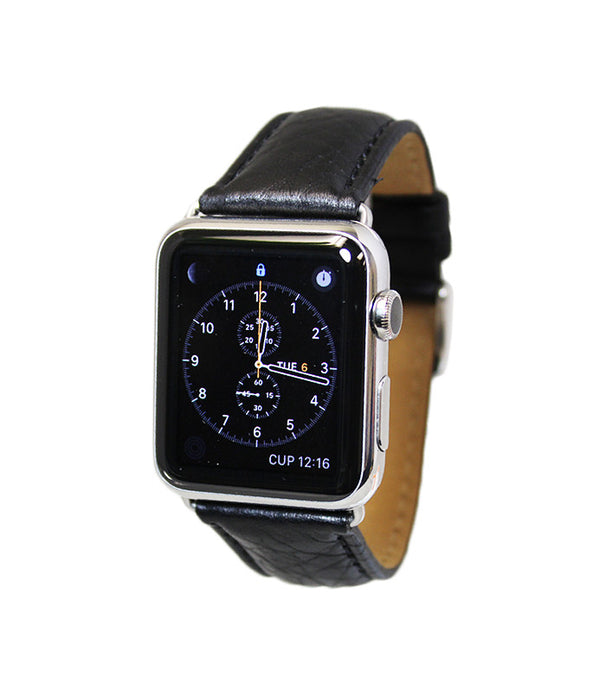 Mitri Genuine Grain Leather Black Watch Strap For Apple Watch - Watch Box Co. - 1