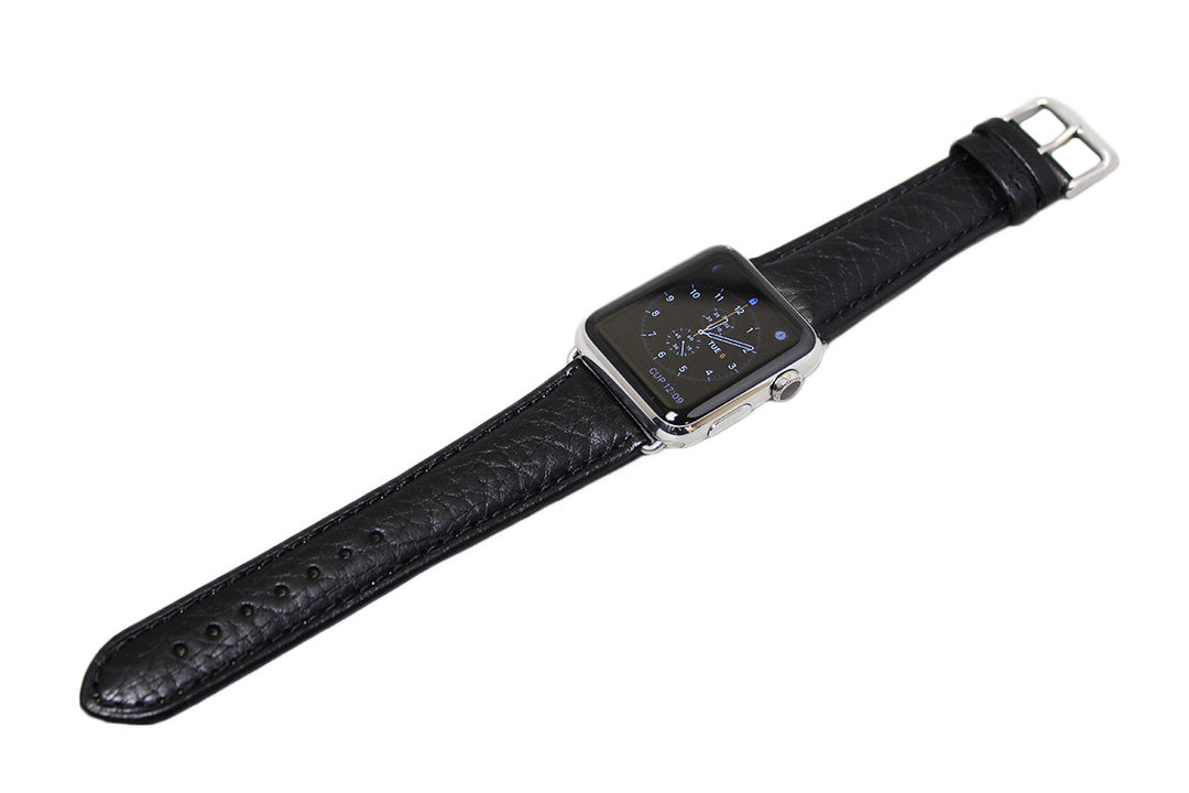 Mitri Genuine Grain Leather Black Watch Strap For Apple Watch - Watch Box Co. - 2