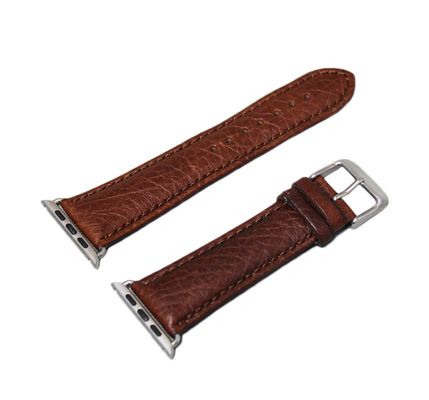 Mitri Genuine Grain Leather Brown Watch Strap For Apple Watch - Watch Box Co. - 3
